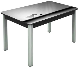 Кухонный раскладной стол Гамбург исп. 1, ноги метал. крашеные №23 (Exclusive h192/черный) в Перми
