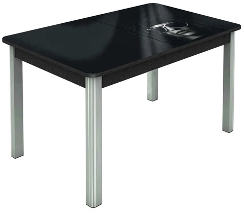 Кухонный стол раздвижной Гамбург исп. 2, ноги метал. крашеные №23 (Exclusive h191/черный) в Перми - изображение