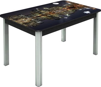 Обеденный раздвижной стол Гамбург исп.1 ноги метал. крашеные №23, Фотопечать (Города №8) в Чайковском