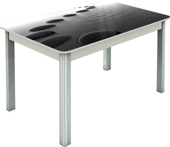 Обеденный раздвижной стол Гамбург исп.1 ноги метал. крашеные №23, Фотопечать (Текстура №39) в Чайковском