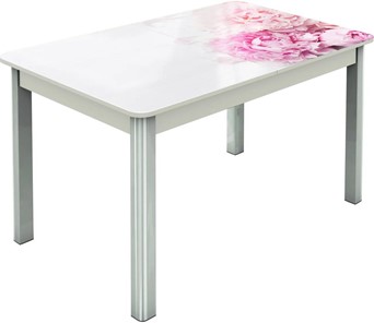 Кухонный раскладной стол Гамбург исп.2 ноги метал. крашеные №23, Фотопечать (Цветы №49) в Перми - предосмотр