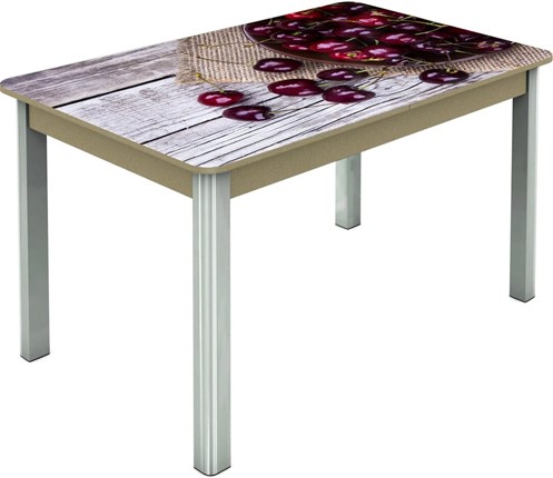 Кухонный раскладной стол Гамбург исп.2 ноги метал. крашеные №23, Фотопечать (Фрукты №29) в Перми - изображение
