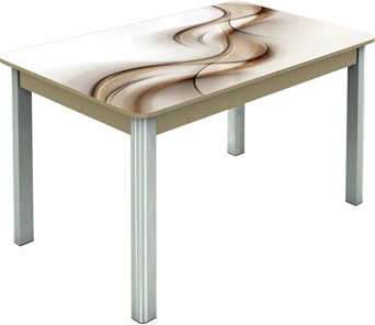 Кухонный раздвижной стол Гамбург исп.2 ноги метал. крашеные №23, Фотопечать (Текстура №25) в Перми