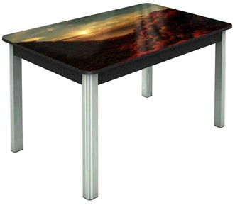 Кухонный стол раздвижной Гамбург Мини, ноги метал. крашеные №23 (Exclusive h131/черный) в Перми