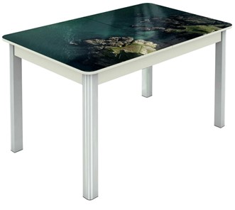 Кухонный стол раздвижной Гамбург Мини, ноги метал. крашеные №23 (Exclusive h160/белый) в Перми