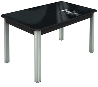 Кухонный стол раздвижной Гамбург Мини, ноги метал. крашеные №23 (Exclusive h191/черный) в Перми