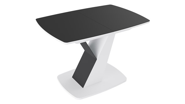 Стол раздвижной Гарда тип 1, цвет Белый/Стекло матовое черный графит в Перми - изображение