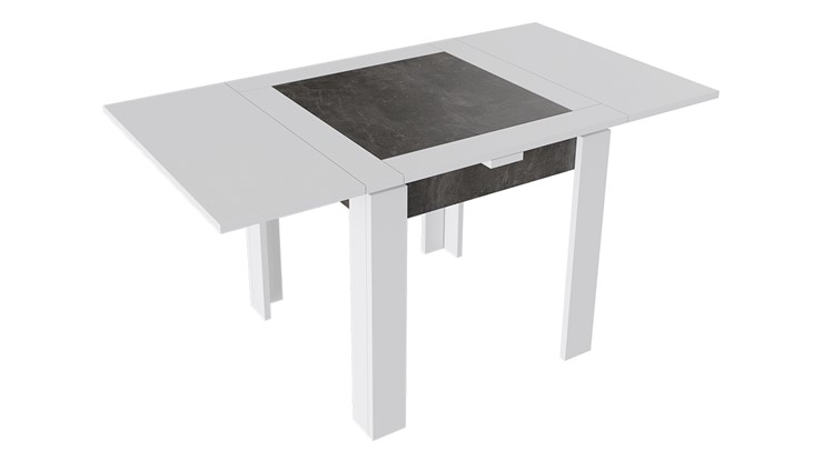Кухонный раздвижной стол Хьюстон тип 3 (Белый/Ателье темный) в Перми - изображение 1