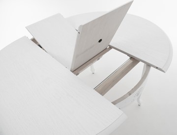 Кухонный стол раскладной Кабриоль исп. Круг 1250, тон 2 Покраска + патина с прорисовкой (на столешнице) в Перми - предосмотр 4