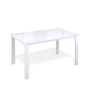 Кухонный раскладной стол Kenner LL1200 белый/стекло белое глянец в Березниках
