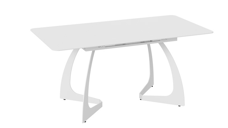 Раздвижной стол Конкорд Тип 2 (Белый муар/Стекло матовое белое) в Перми - изображение 3