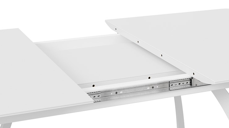 Раздвижной стол Конкорд Тип 2 (Белый муар/Стекло матовое белое) в Перми - изображение 4