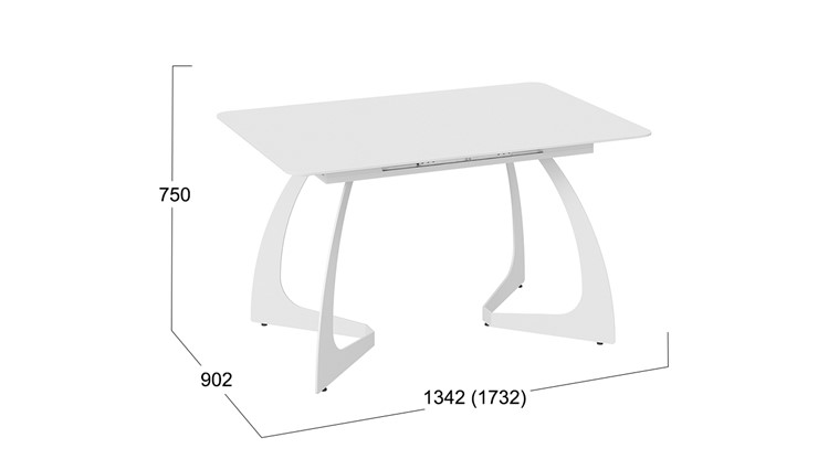 Раздвижной стол Конкорд Тип 2 (Белый муар/Стекло матовое белое) в Перми - изображение 7
