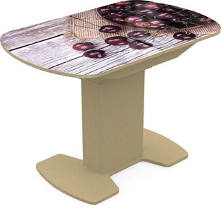 Кухонный стол раскладной Корсика исп. 1 Фотопечать (Фрукты №29) 1100(1415)*700 в Перми