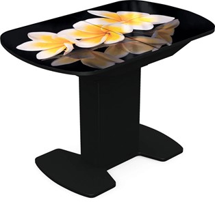 Кухонный стол раскладной Корсика исп. 2 Фотопечать (Цветы №11) 1200(1515)*800 в Березниках