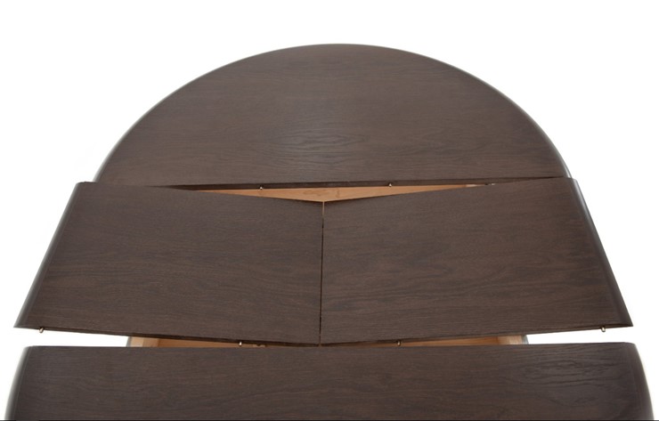 Кухонный стол раздвижной Леонардо-1 исп. Круг 820, тон 10 (Морилка/Эмаль) в Перми - изображение 5