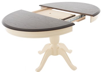 Кухонный стол раскладной Леонардо-1 исп. Круг 900, тон 12 Покраска + патина (в местах фрезеровки) в Перми - предосмотр 2