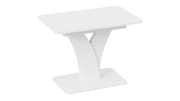 Раздвижной стол Люксембург тип 2 (Белый/Стекло белое матовое) в Перми - изображение