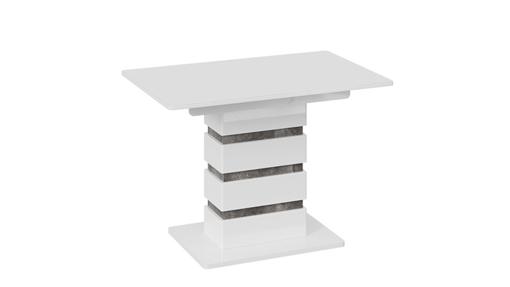 Кухонный стол раскладной Мадейра тип 1 (Белый глянец/Ателье темный) в Березниках - изображение 2