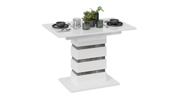 Кухонный стол раскладной Мадейра тип 1 (Белый глянец/Ателье темный) в Березниках