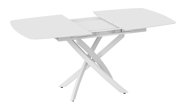Обеденный раздвижной стол Манхеттен Т1 (Белый муар/Стекло матовое белое) в Перми - изображение 3