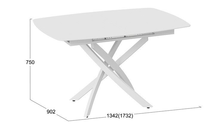 Обеденный раздвижной стол Манхеттен Т1 (Белый муар/Стекло матовое белое) в Перми - изображение 9