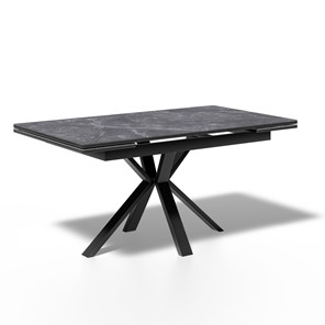 Раздвижной стол ME1600 (черный/керамика мрамор черный) в Перми