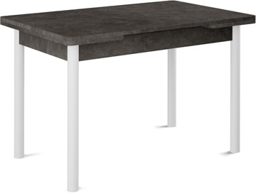 Обеденный раздвижной стол Милан-1 EVO, ноги металлические белые, серый камень в Перми - предосмотр