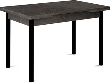 Кухонный стол раздвижной Кубика Милан-1 EVO, ноги металлические черные, серый камень в Перми