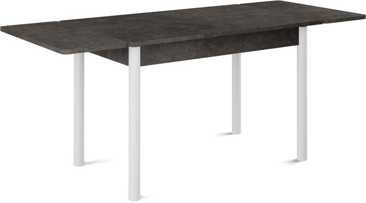 Кухонный стол раздвижной Милан-2 EVO, ноги белые, серый камень в Соликамске - изображение 1