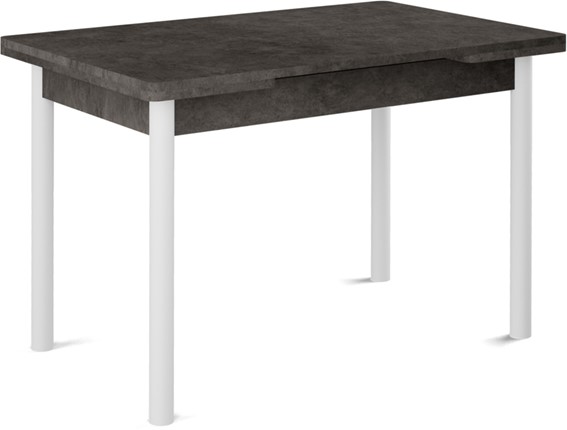 Кухонный стол раздвижной Милан-2 EVO, ноги белые, серый камень в Перми - изображение