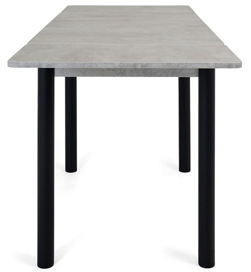 Кухонный стол раскладной Милан-2 EVO, ноги черные, светлый цемент в Перми - изображение 1