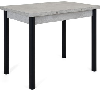 Кухонный стол раскладной Милан-2 EVO, ноги черные, светлый цемент в Перми - предосмотр