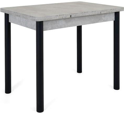 Кухонный стол раскладной Милан-2 EVO, ноги черные, светлый цемент в Перми - изображение