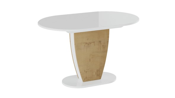 Обеденный раздвижной стол Монреаль тип 1 (Белый глянец/Бунратти) в Перми - изображение