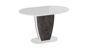 Овальный кухонный стол Монреаль тип 1 (Белый глянец/Моод темный) в Перми