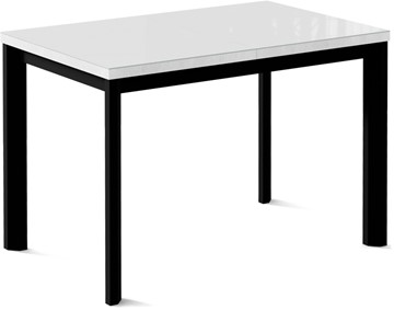 Кухонный стол раздвижной Кубика Нагано-1G (ноги черные, стекло cristal/белый цемент) в Перми