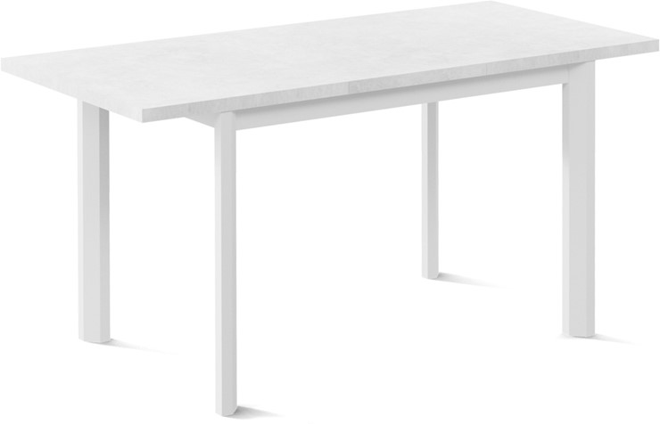 Стол раздвижной Нагано-1L (ноги металлические белые, белый цемент) в Перми - изображение 1