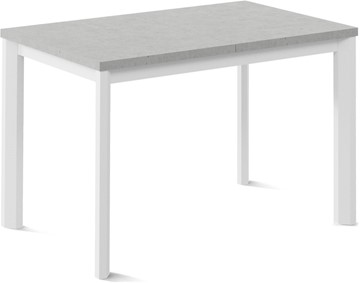 Кухонный стол раскладной Нагано-1L (ноги металлические белые, светлый цемент) в Перми