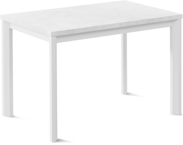 Кухонный стол раздвижной Кубика Нагано-2L (ноги металлические белые, белый цемент) в Перми