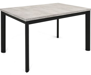Обеденный раздвижной стол Кубика Нагано-3L (ноги черные, светлый цемент) в Перми