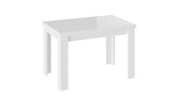 Стол раздвижной Норман тип 1, цвет Белый/Стекло белый глянец в Чайковском - изображение