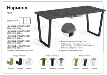 Кухонный стол раскладной Норманд-07 в Перми - предосмотр 4