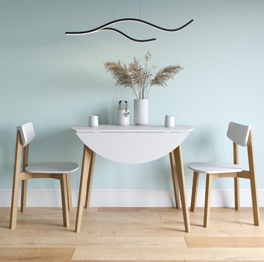 Кухонный раздвижной стол Орион Drop Leaf 100, Дуб/белый в Перми - изображение 11