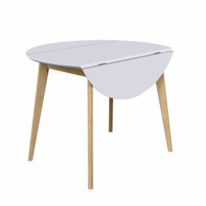 Кухонный раздвижной стол Орион Drop Leaf 100, Дуб/белый в Перми - предосмотр 7