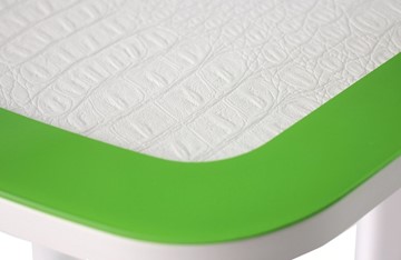 Кухонный стол раскладной ПГ-01 СТК, белый/зеленый/крокодил белый/белый в Перми - предосмотр 1