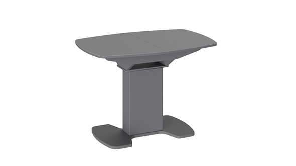 Обеденный раздвижной стол Портофино (СМ(ТД)-105.01.11(1)), цвет Серое/Стекло серое матовое LUX в Чайковском - изображение