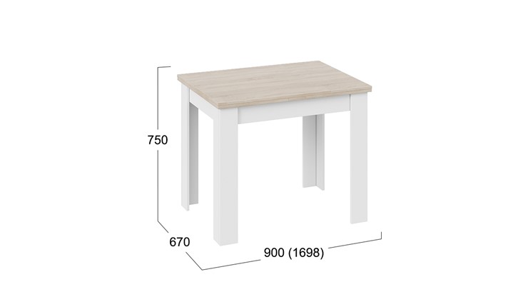 Кухонный раскладной стол Промо тип 3 (Белый/Дуб сонома светлый) в Перми - изображение 4