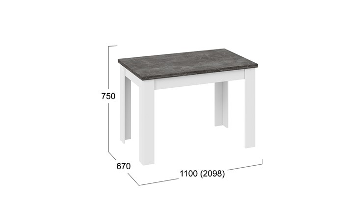Раздвижной стол Промо тип 4 (Белый/Ателье темный) в Перми - изображение 4