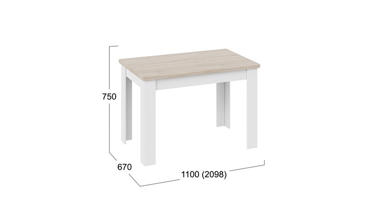 Обеденный раздвижной стол Промо тип 4 (Белый/Дуб сонома светлый) в Перми - изображение 4